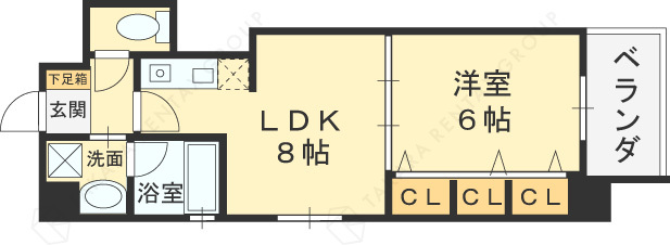 クリーデンス福島-1LDK(92186826)の間取り図