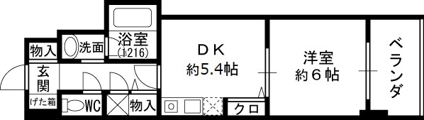 クリーデンス福島-1DK(92186860)の間取り図