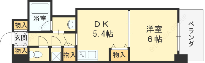 クリーデンス福島-1DK(92186855)の間取り図