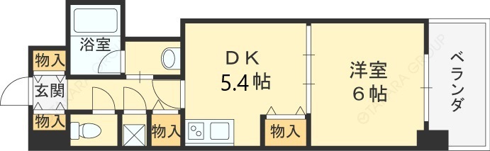 クリーデンス福島-1DK(105360726)の間取り図