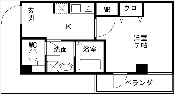 ＩＦ西梅田-1K(111226113)の間取り図
