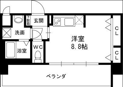 ＣＡＳＳＩＡ福島駅前-1R(105288373)の間取り図