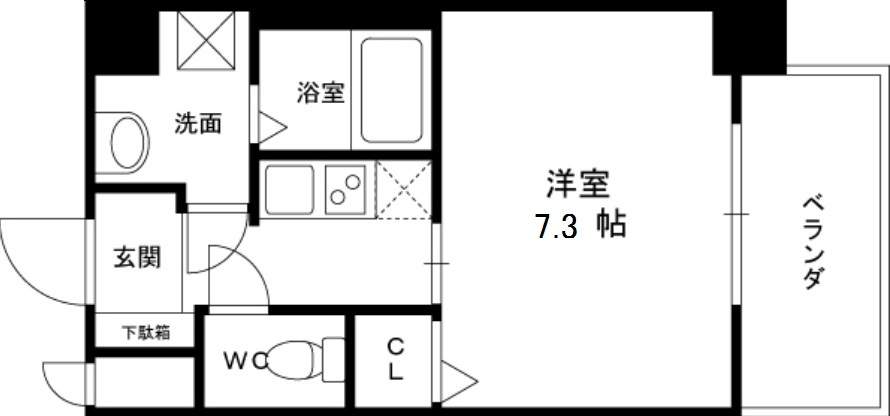 ＣＡＳＳＩＡ福島駅前-1K(112166178)の間取り図