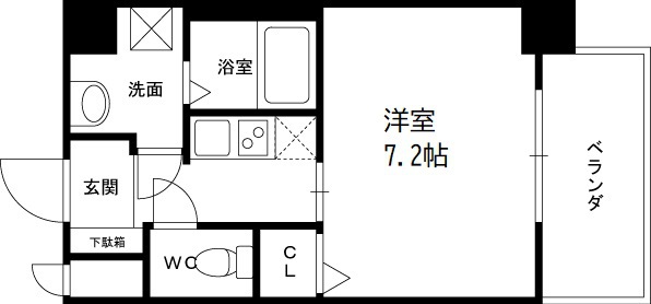 ＣＡＳＳＩＡ福島駅前-1K(112065310)の間取り図