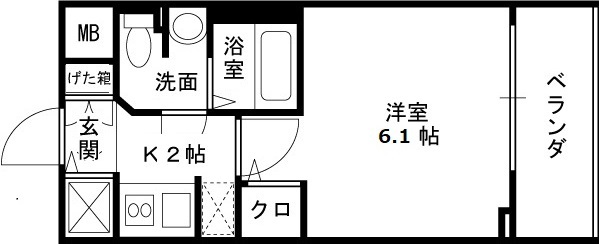 アクロス福島アーバンヒルズ-1K(92180786)の間取り図