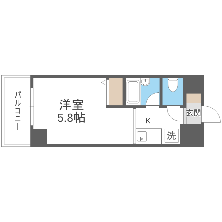 クレール東天満-1R(91175373)の間取り図