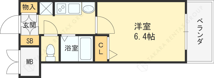 エステムコート梅田・天神橋リバーフロント-1K(92248311)の間取り図