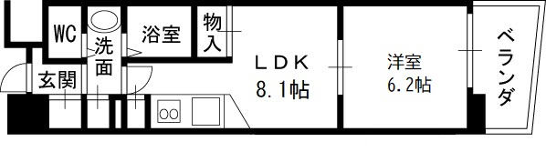コンソラーレ同心-1LDK(87704164)の間取り図