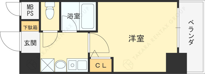 エスリード同心第３-1K(111278413)の間取り図