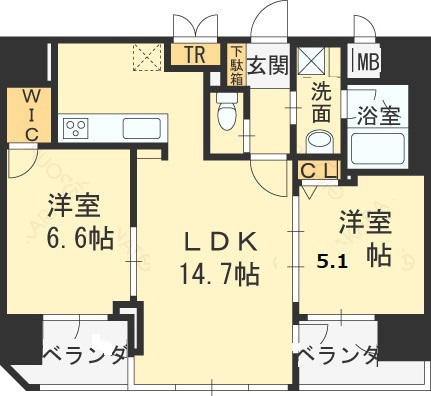 エステムプラザ梅田-2LDK(100783506)の間取り図