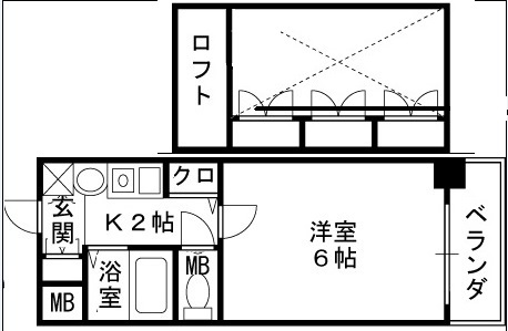 エステムコート梅田茶屋町デュアルスペース-1K(83343885)の間取り図