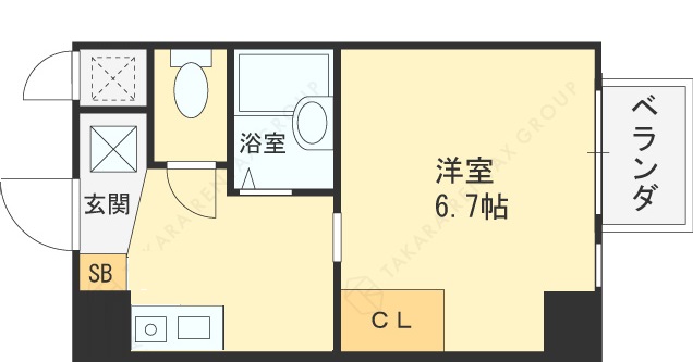 サンガ梅田-1K(87437803)の間取り図