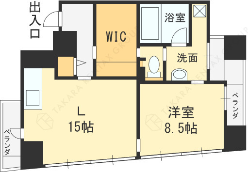 Ｗ．Ｏ．Ｂ．ＮＩＳＨＩＵＭＥＤＡ-1SLDK(91182736)の間取り図
