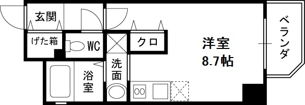 ジュネーゼグラン天満-1R(83325714)の間取り図