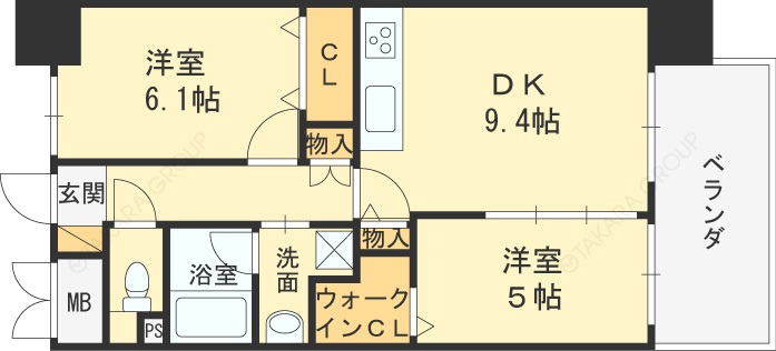 ベリー海老江-2DK(102086625)の間取り図