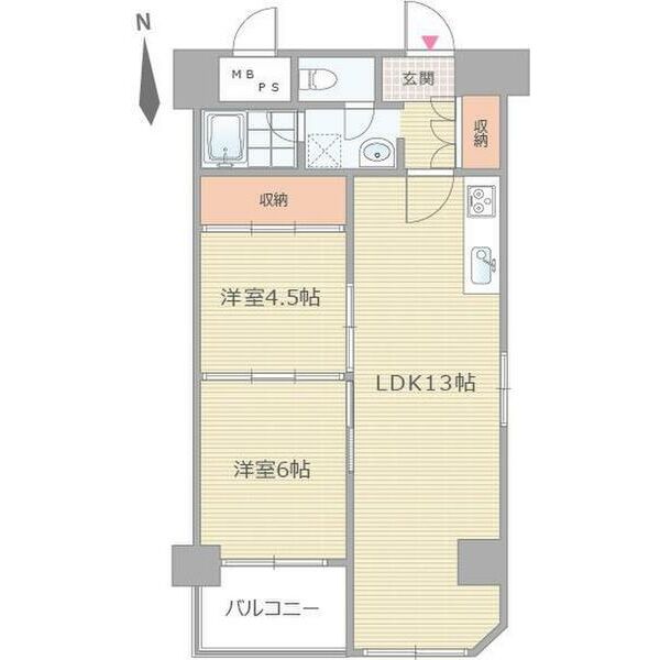 おおきに大阪天満サニーアパートメント-2LDK(101986577)の間取り図