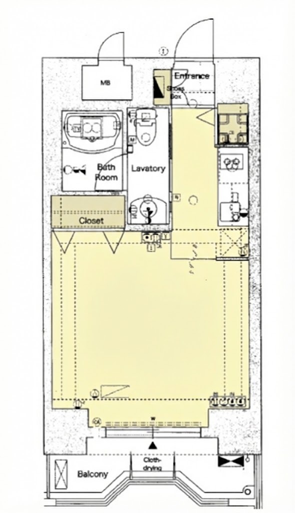 クリスタルブライト天満橋リバーサイド-1R(112107526)の間取り図