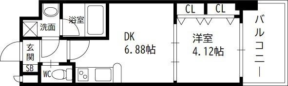 Ｃｈｏｅｉ６５　プレジオ中津-1DK(98210303)の間取り図
