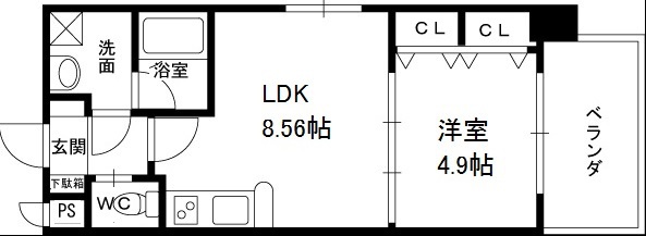 Ｃｈｏｅｉ６５　プレジオ中津-1LDK(99289167)の間取り図