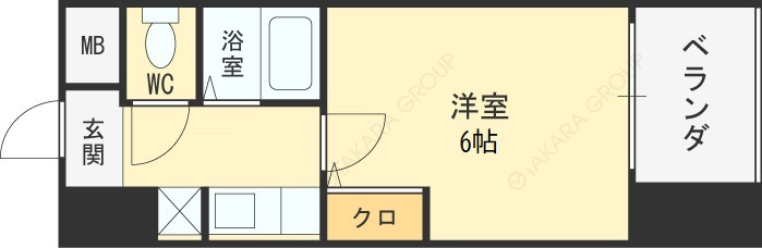 ＨＯＰＥ　ＣＩＴＹ天神橋-1K(111289742)の間取り図
