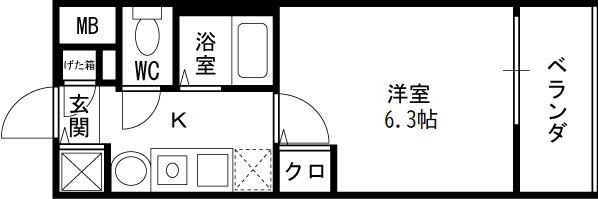 プレサンス天満ステーションフロント-1K(112492281)の間取り図