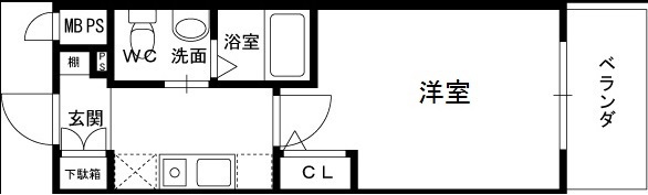 エスリード野田阪神駅前-1K(99494752)の間取り図