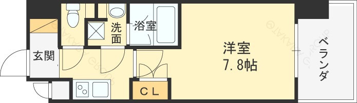 プール・トゥジュール梅田ウエスト-1K(112355221)の間取り図