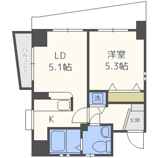 レジディア天神橋-1DK(100796467)の間取り図