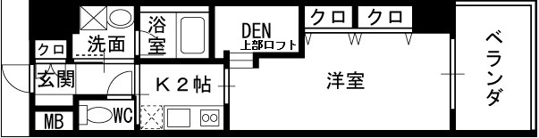 ＡＲＲＯＷ　ＦＩＥＬＤＳ貮番館-1K(98129447)の間取り図