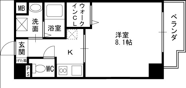 マルセイ玉川マンション-1K(81263438)の間取り図