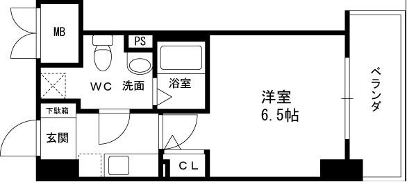 エスリード福島駅前第２-1K(87212476)の間取り図
