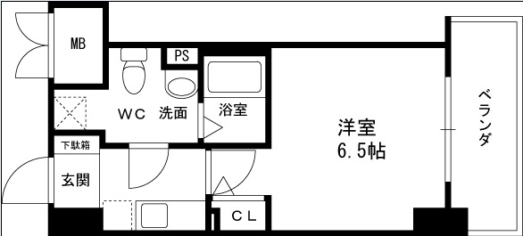 エスリード福島駅前第２-1K(111336504)の間取り図