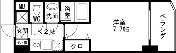 Ｓ－ＲＥＳＩＤＥＮＣＥ福島Ｌｕｘｅ-1K(101976658)の間取り図