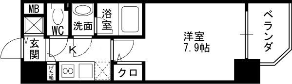 Ｓ－ＲＥＳＩＤＥＮＣＥ福島Ｌｕｘｅ-1K(101976751)の間取り図