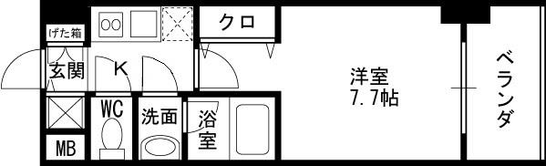 Ｓ－ＲＥＳＩＤＥＮＣＥ福島Ｌｕｘｅ-1K(112590508)の間取り図