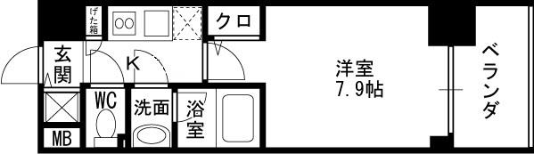 Ｓ－ＲＥＳＩＤＥＮＣＥ福島Ｌｕｘｅ-1K(101976667)の間取り図