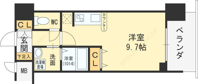 グランカーサ梅田北-1R(93815138)の間取り図
