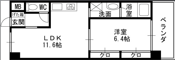 ＮＯＲＴＨ　ＶＩＬＬＡＧＥ参番館-1LDK(94598217)の間取り図