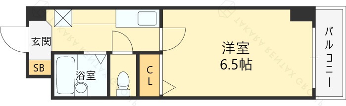 中之島アンフィニ-1K(105301326)の間取り図