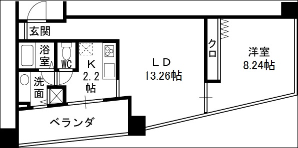 ザ・タワー大阪レジデンス-1LDK(87435502)の間取り図