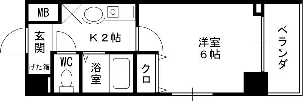 エスリード梅田西第２-1K(112276834)の間取り図