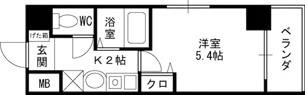 エスリード梅田西第２-1K(85269550)の間取り図