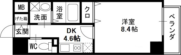 オアシス梅田-1DK(112635617)の間取り図