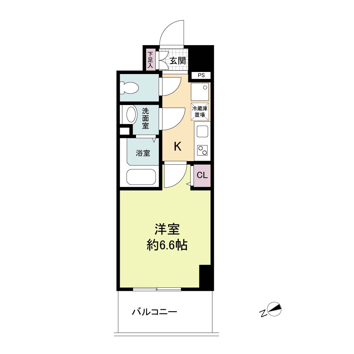 ベクス福島-1K(105122231)の間取り図