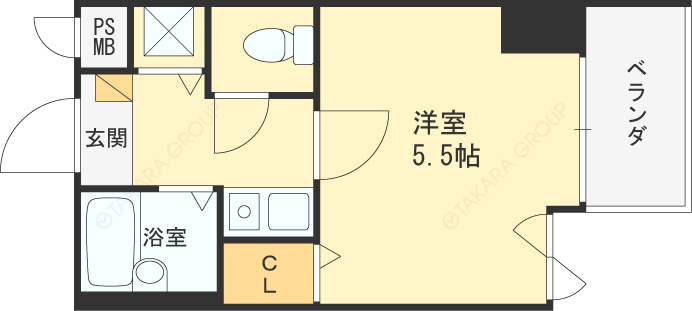 エスティライフ梅田新道-1K(112358221)の間取り図