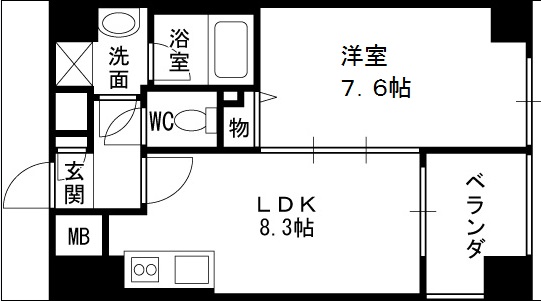 Ｄ－ＲｅｓｔＮａｋａｎｏｓｈｉｍａ-1LDK(112272412)の間取り図