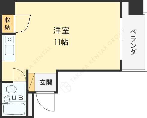 ロイヤルハイツ扇町-1R(88195716)の間取り図