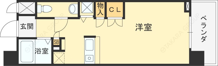 エスリード御堂筋梅田-1R(97806227)の間取り図