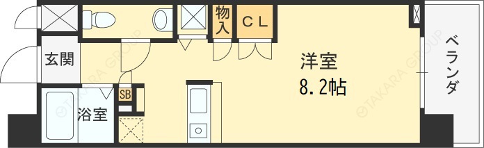 エスリード御堂筋梅田-1R(111466364)の間取り図