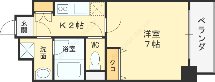 アーバネックス梅田西-1K(87675025)の間取り図